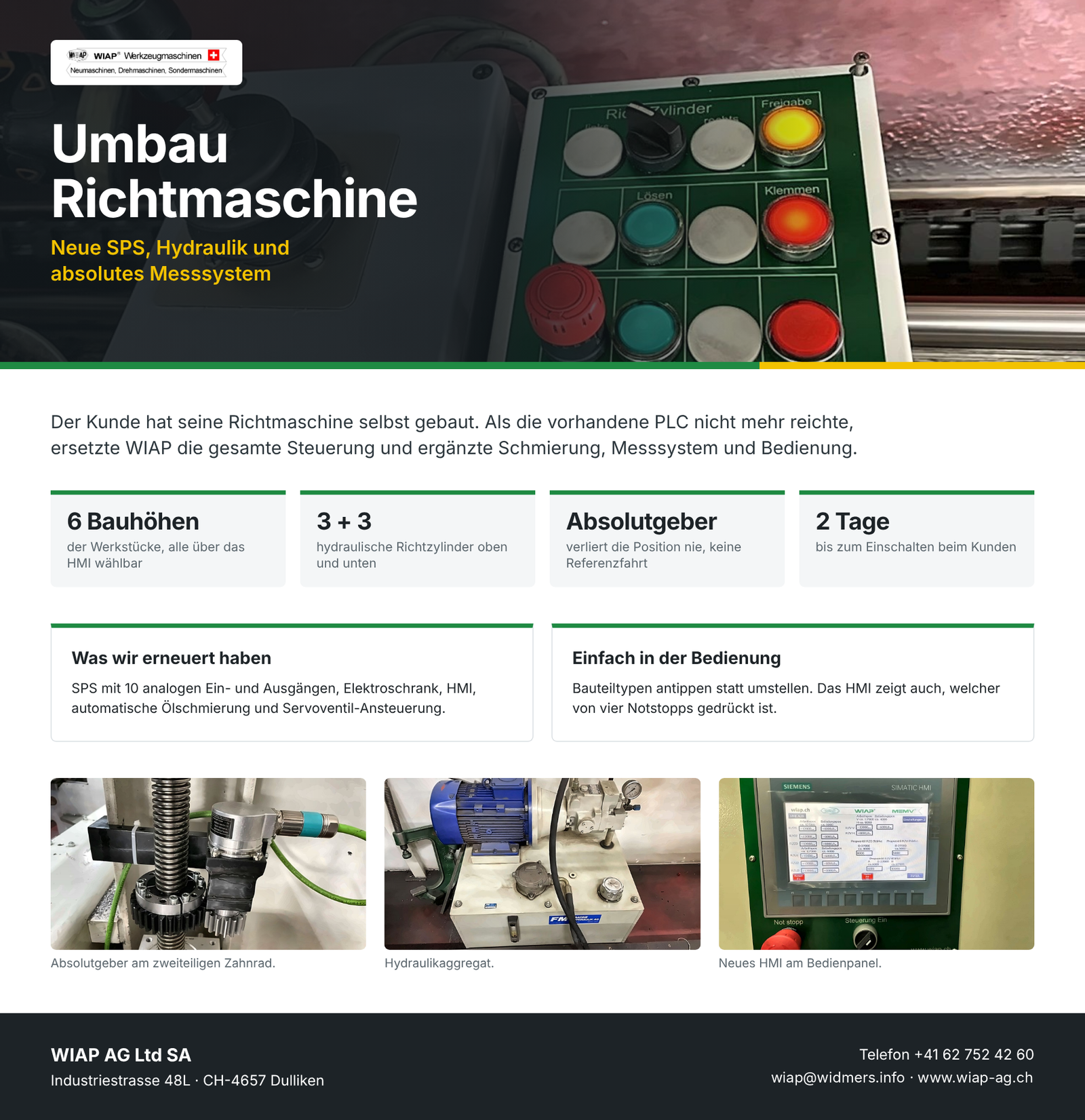 WU 505A Umbau einer Richtmaschine