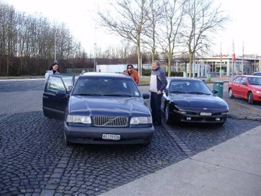 Photo: Anita, Iris und Ernst. Wir fahren Safenwil, St.Gallen, München, Passau, Linz, Wien, Budapest, Zahony, U