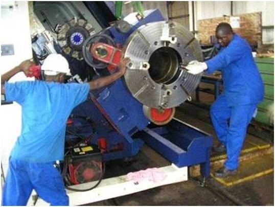 WIAP Reparatur Mega Bore Spindelstock: Bild 5.1 Nach mehreren Monaten kann der neue Spindelstock ersetzt werden.