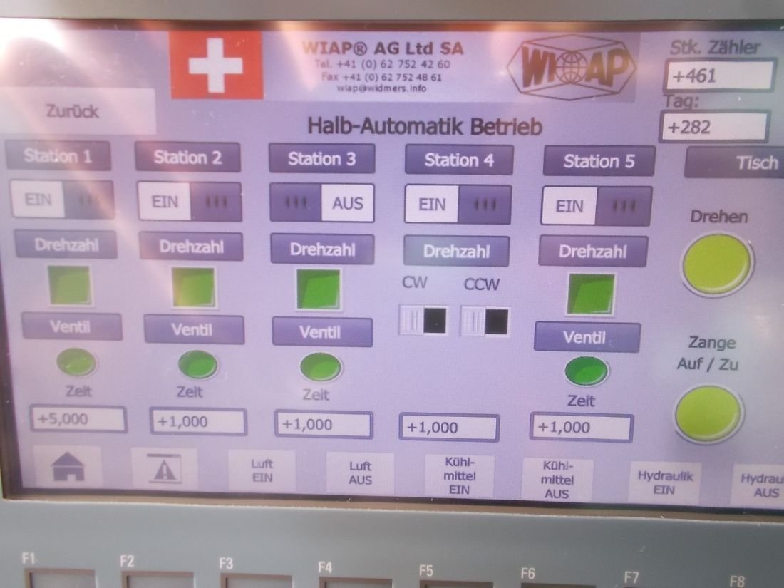 WIAP Umbau Rundtaktmaschine Solma: 3 Grundbilder der Maschine: Hand, Halbautomat und Automat, einfach für den Operateur, für 