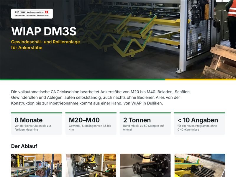 WIAP DM3S – Gewindeschäl- und Rollieranlage · WIAP AG