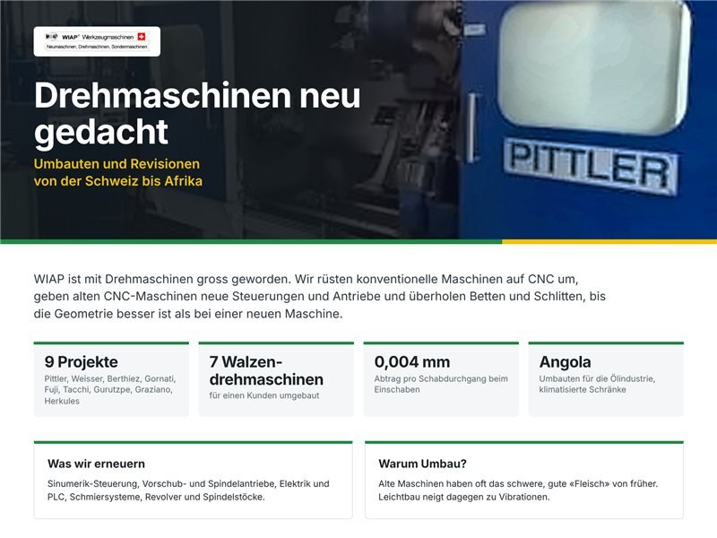 Drehmaschinen neu gedacht – Projektsammlung 3 · WIAP AG