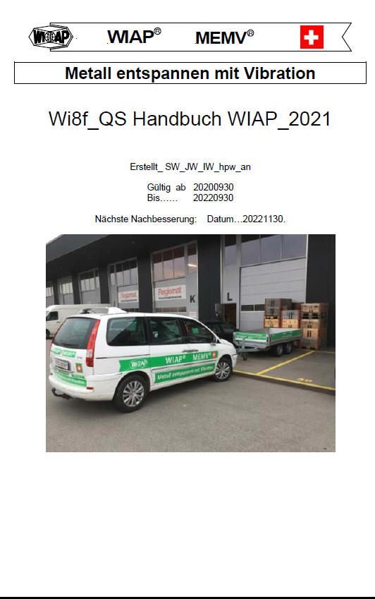 Titelblatt des WIAP QS-Handbuchs 2021